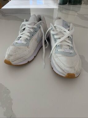 Nike White and Light Gray Sneakers with Gum Outsoles